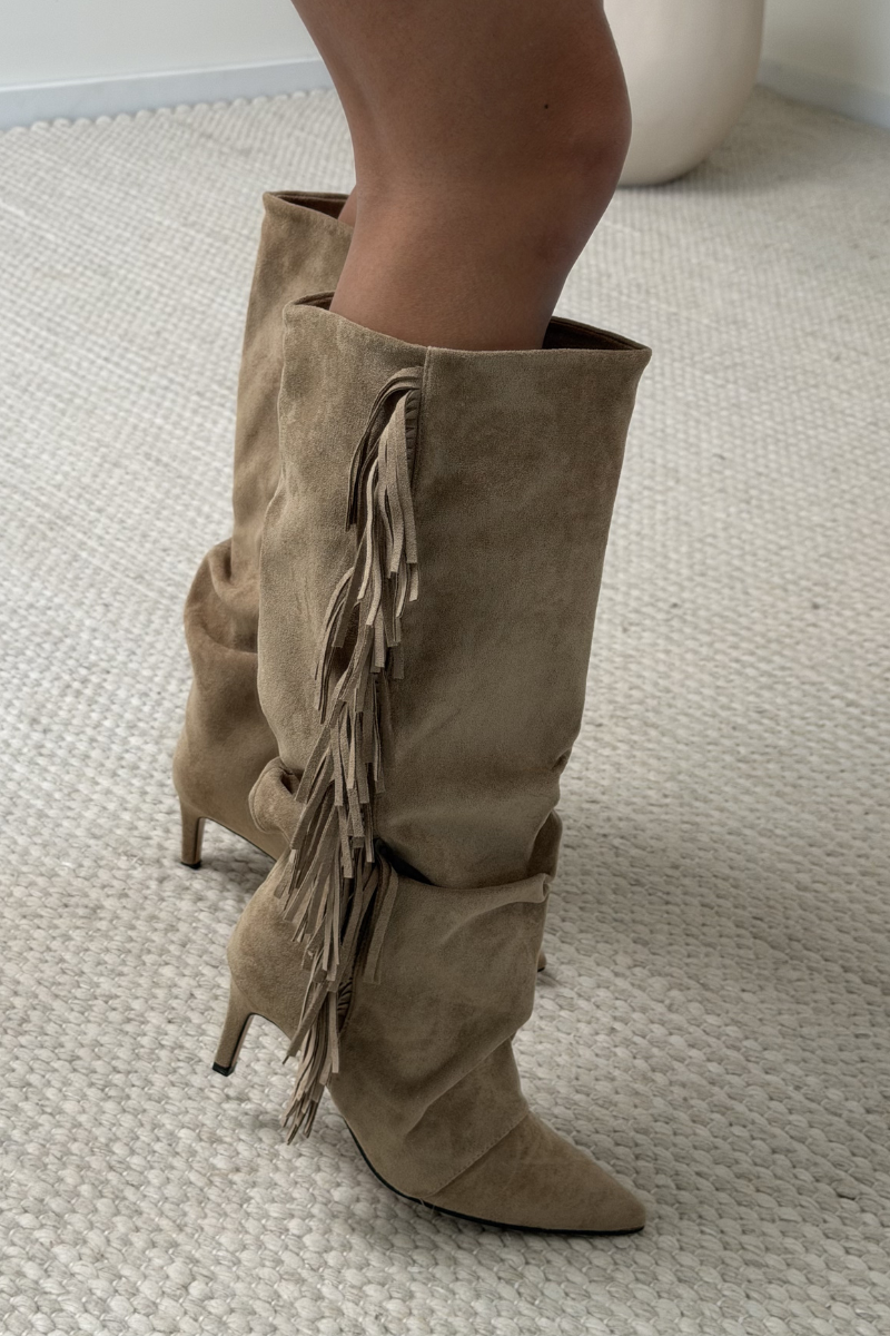 Alix Boots Taupe Suedine