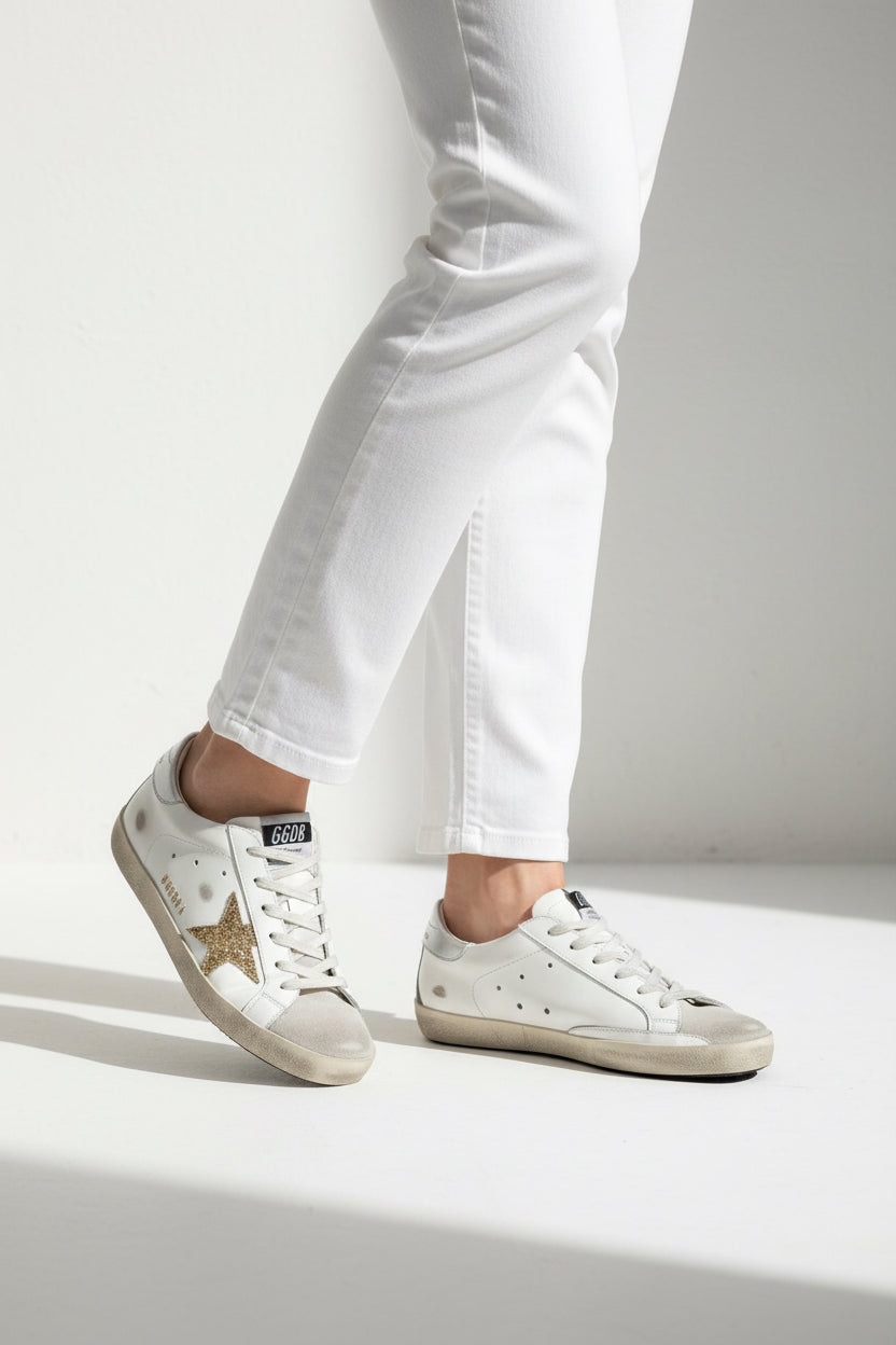 Signature Star Sneaker – White Silver
