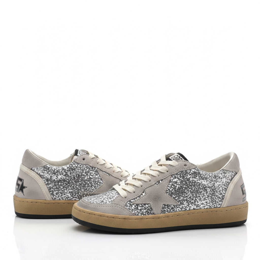 Signature Star Sneaker – Silver Glitter