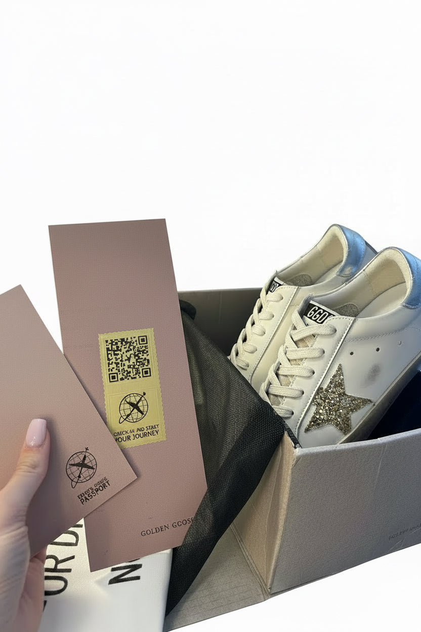 Signature Star Sneaker – White Silver