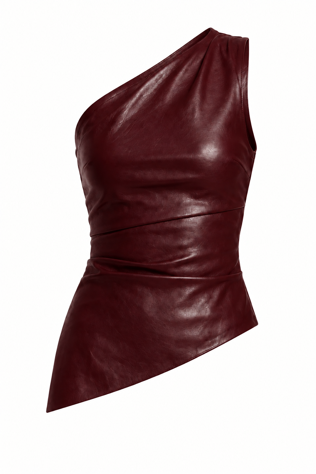 One Shoulder Top in Lederoptik