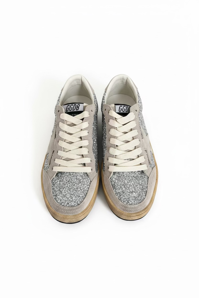 Signature Star Sneaker – Silver Glitter+