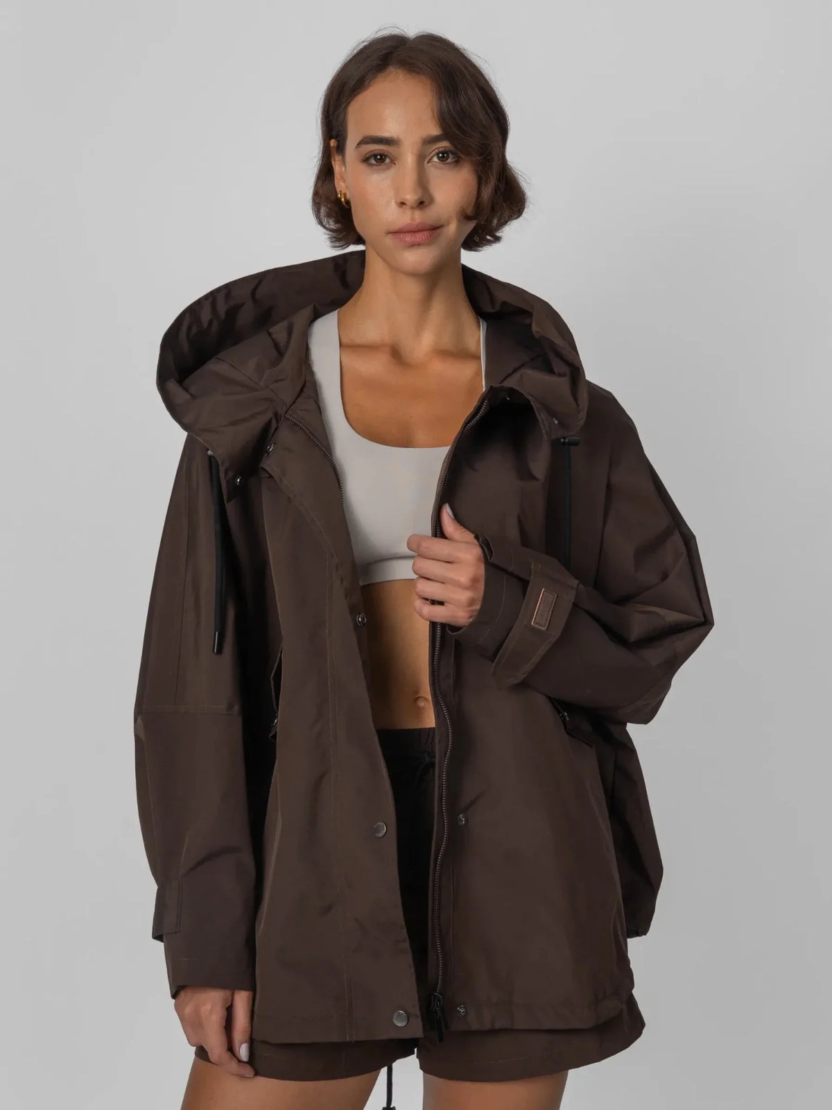 STM-TEX™ Mid Length One Size Adjustable Hem Oversized Rain Jacket - PUFFITPK26