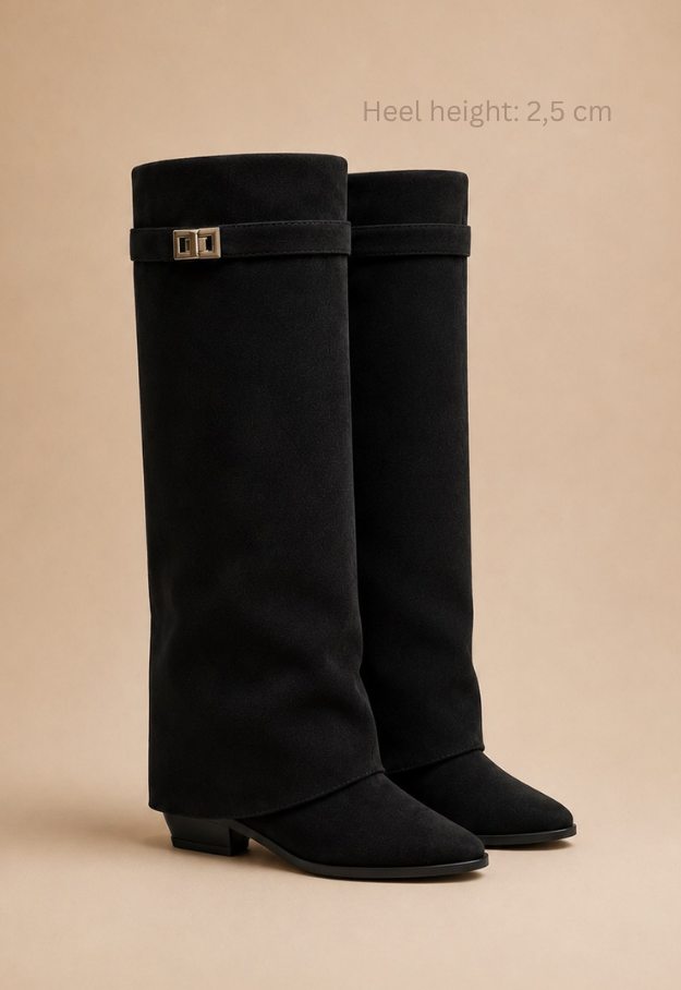 Jess Boots Black Suedine Short