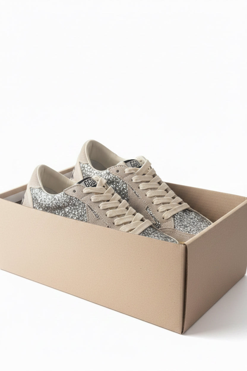 Signature Star Sneaker – Silver Glitter