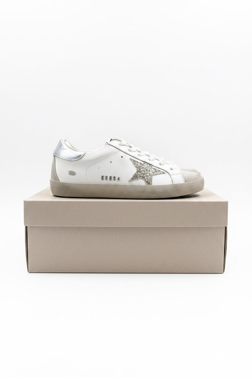 Signature Star Sneaker – White Silver