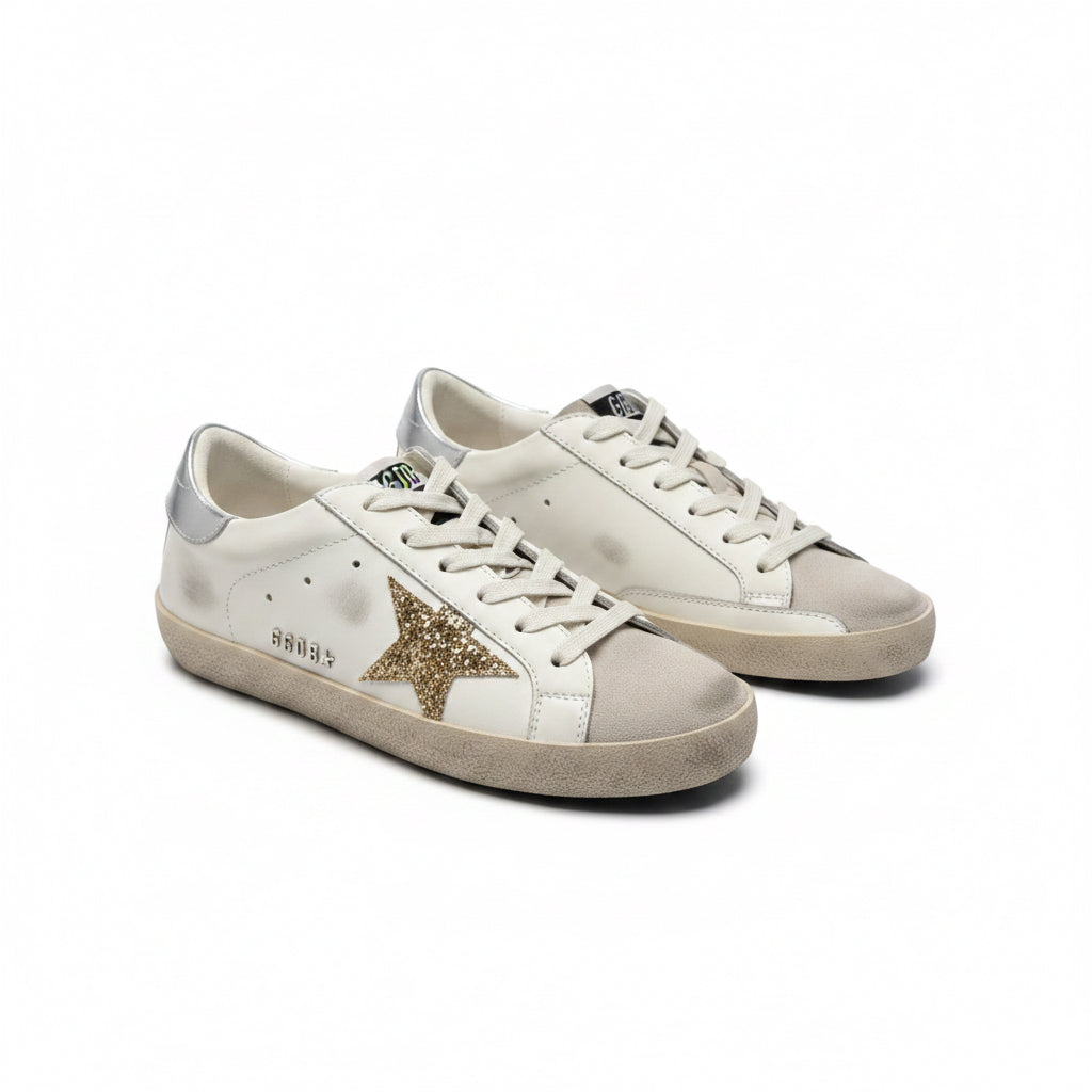 Signature Star Sneaker – White Silver
