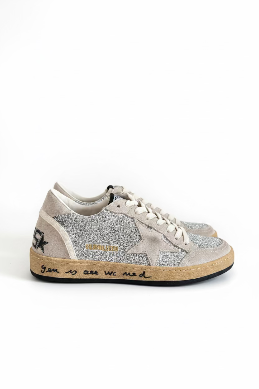 Signature Star Sneaker – Silver Glitter+