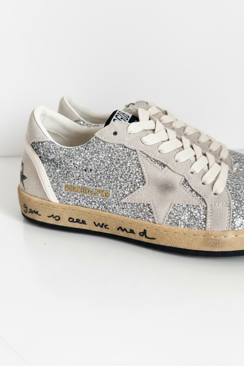 Signature Star Sneaker – Silver Glitter+
