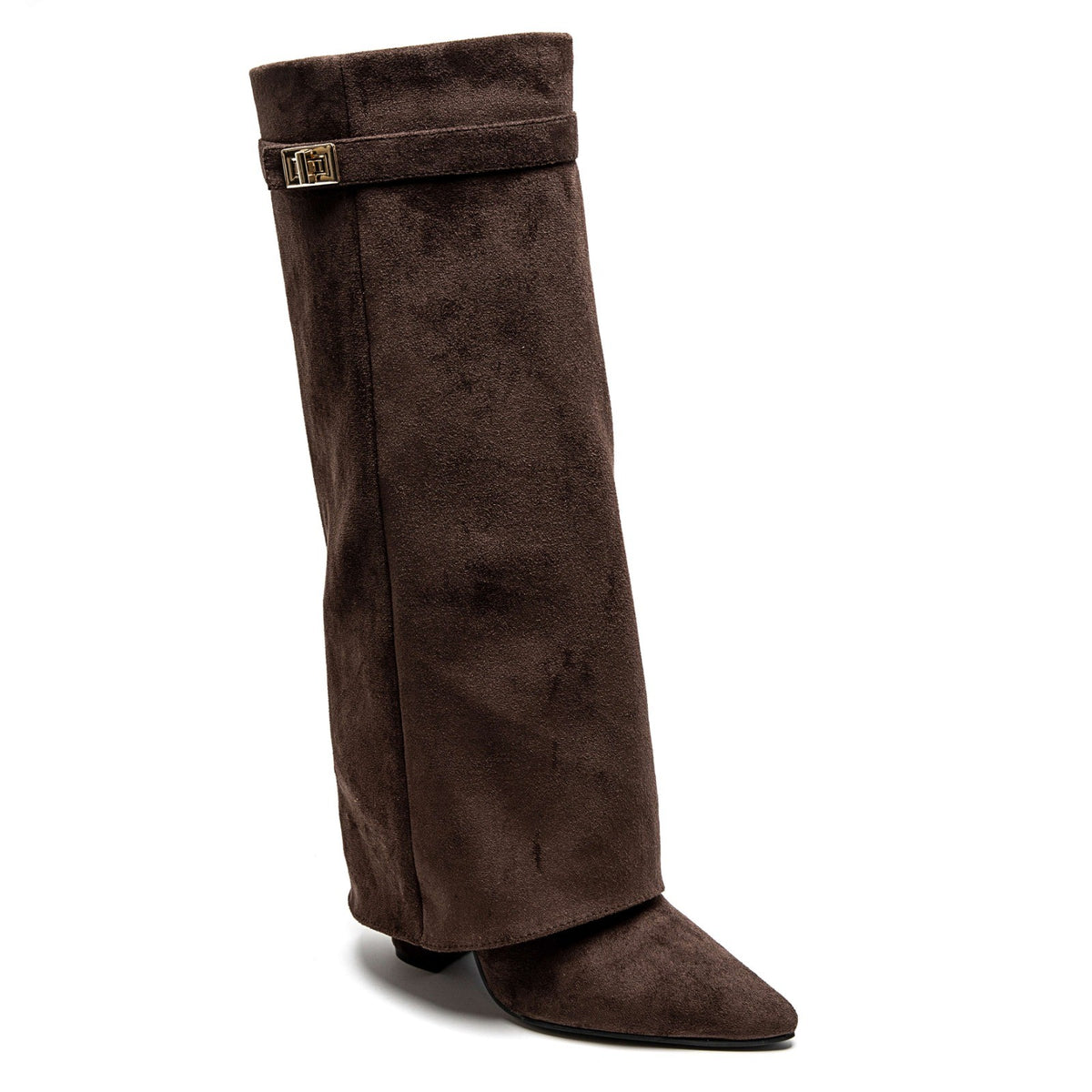 Jess Boots Brown Suedine