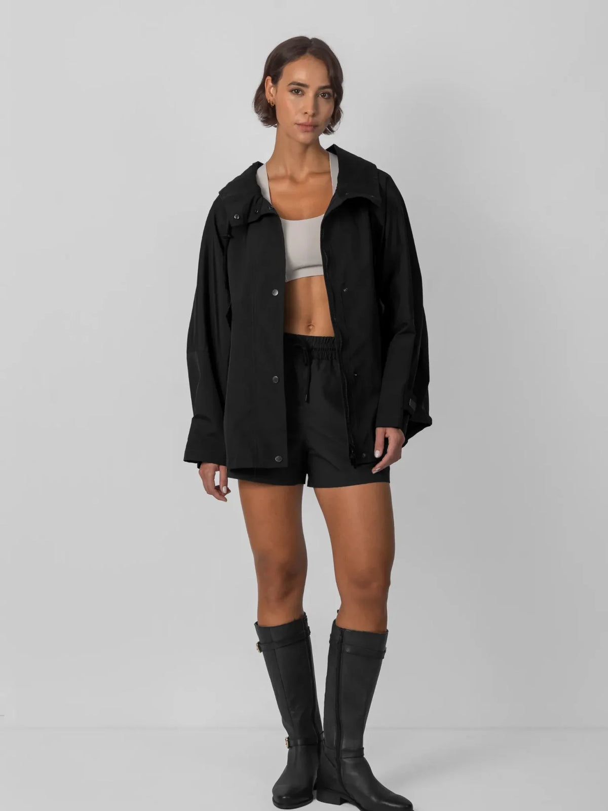 STM-TEX™ Mid Length One Size Adjustable Hem Oversized Rain Jacket - PUFFITPK26