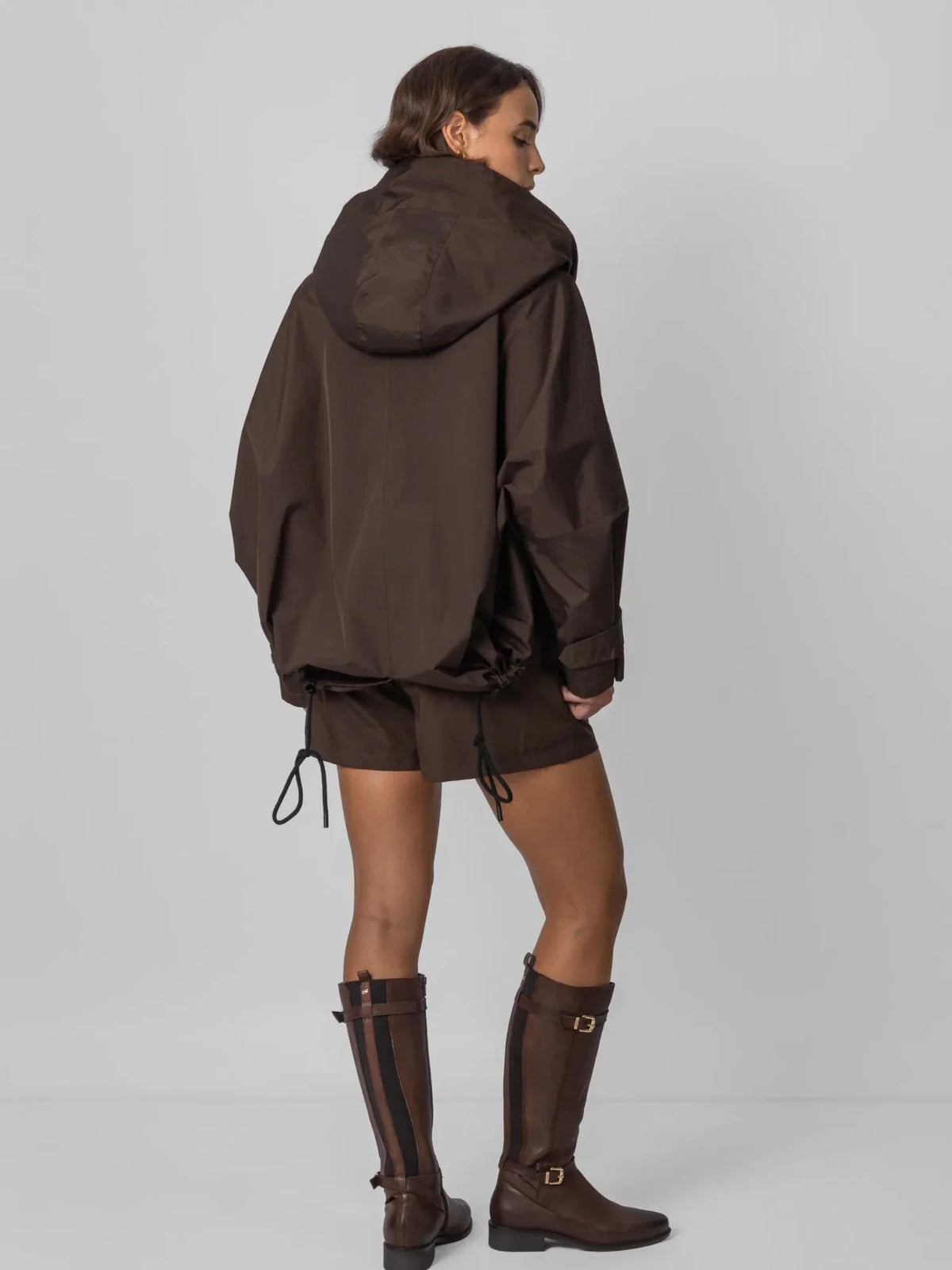 STM-TEX™ Mid Length One Size Adjustable Hem Oversized Rain Jacket - PUFFITPK26