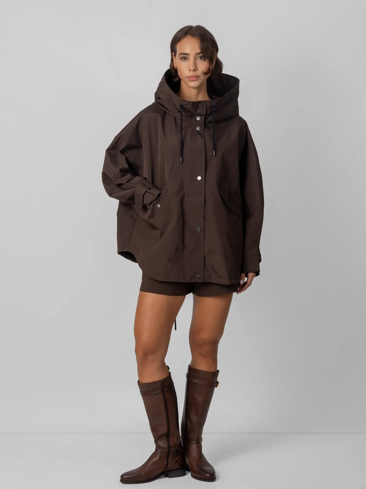 STM-TEX™ Mid Length One Size Adjustable Hem Oversized Rain Jacket - PUFFITPK26