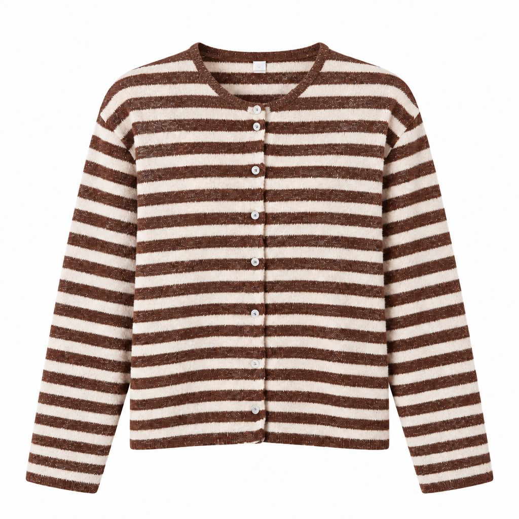 Gestreifte Strickjacke